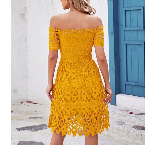 Luxe Embroidered Off Shoulder Party Evening Dress - Picture 8 of 14